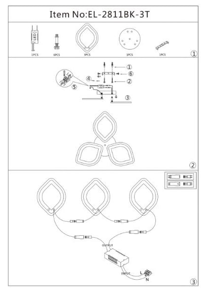 Плафон Teal със смарт управление, черен, led 90w, 3000-6000k, 2811BK/3T