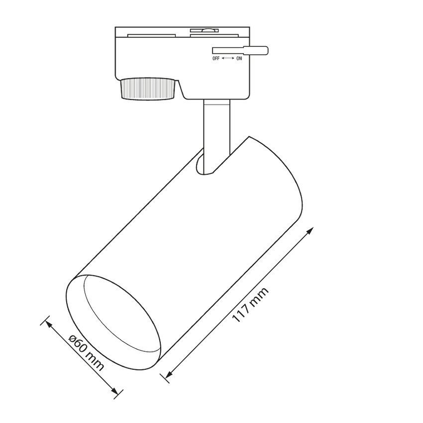 Тяло за релсов монтаж, двупроводно, GU10, 220-240V AC, IP20, бяло / RP2W
