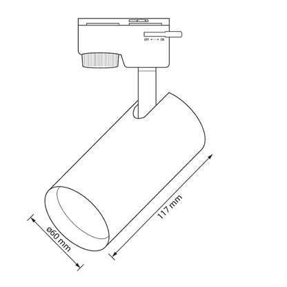 Тяло за релсов монтаж, двупроводно, GU10, 220-240V AC, IP20, бяло / RP2W