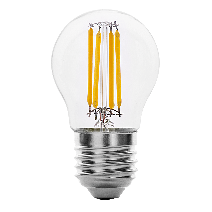 LED filament лампа топка, димираща, 4W, E27, 2700K, 220-240V AC, топла светлина/LFG42727D
