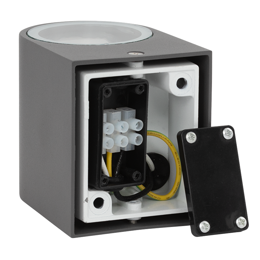 Фасадно осветително тяло едностранно, GU10, IP44, за стена, графит / FOTGU10GR