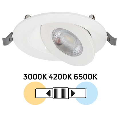 LED луна за вграждане, подвижна, 7W, 3000K/4200K/6500K, 220-240V AC, IP20 /  LLP7CCT