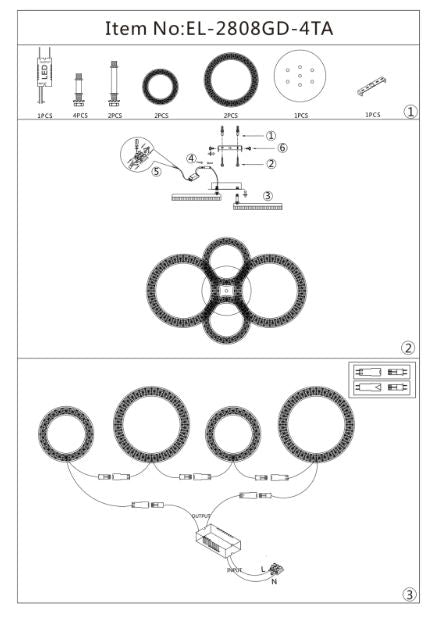 Плафон Elsa със смарт управление, златен, led 104w, 3000-6000k, 2808GD/4TA