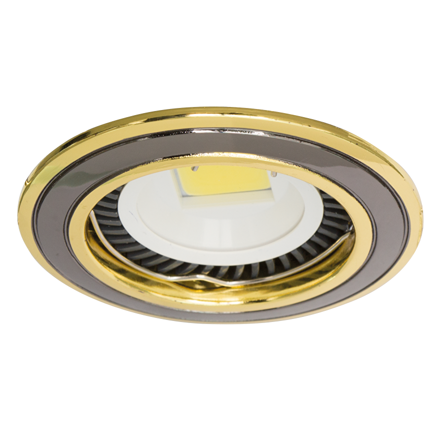 Рамка за вграждане кръг, GU10, стационарна, графит/злато, алуминий, IP20 / FSGU10GUG