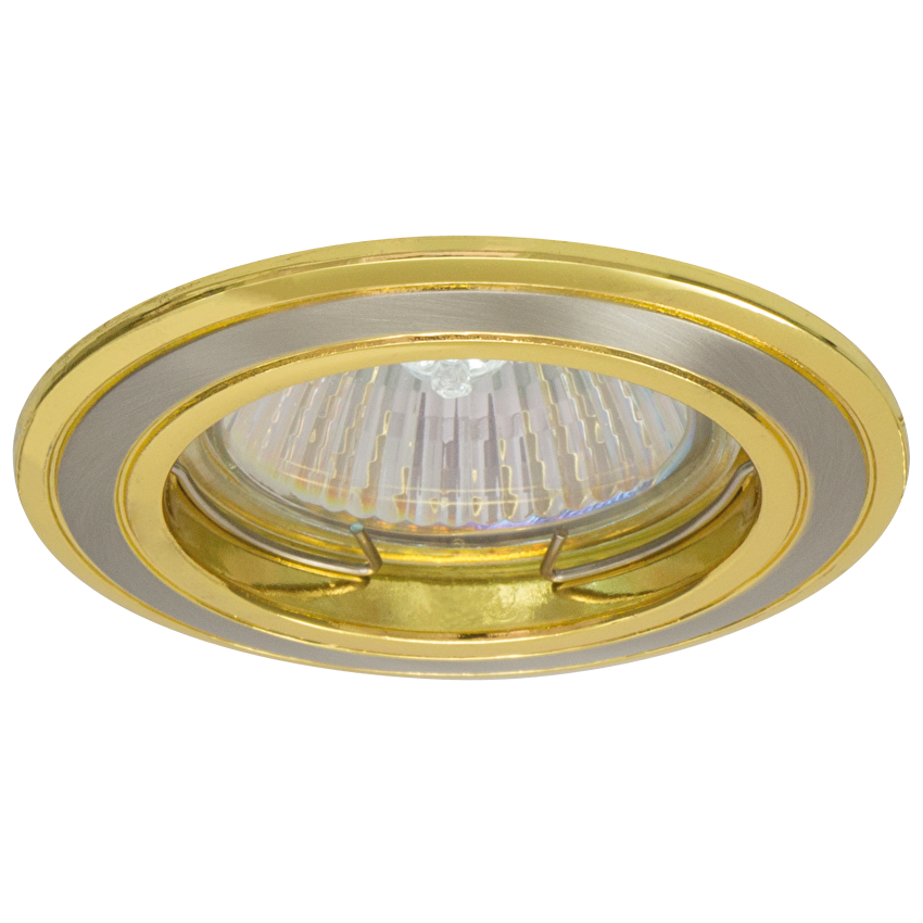 Рамка за вграждане кръг, Gu10, стационарна, сатиниран никел/злато, алуминий, IP20 Арт. № FSGU10SNG