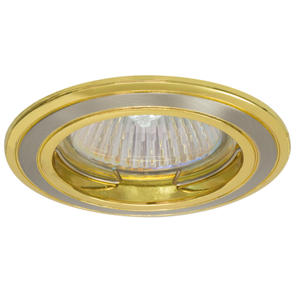 Рамка за вграждане кръг, Gu10, стационарна, сатиниран никел/злато, алуминий, IP20 Арт. № FSGU10SNG