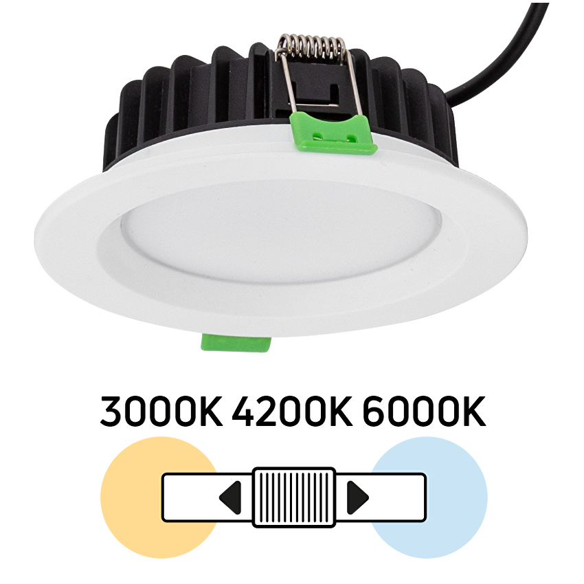 LED луна за вграждане, димираща, 10W, 3000K/4200K/6000K, 220-240V AC, IP44  /  LLV10D2