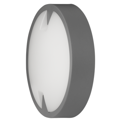 LED водоустойчива плафониера кръг, сива, 12W, 4000K, 220-240V AC, неутрална светлина, IP65 / LBH1240GR