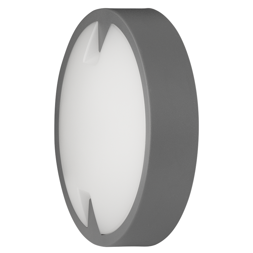 LED водоустойчива плафониера кръг, сива, 18W, 4000K, 220-240V AC, неутрална светлина, IP65 / LBH1840GR