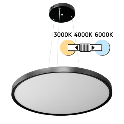 LED Slim плафониера, черна, 40W, 3000K/4000K/6000K, 220V-240V AC, IP20 / VRP40CCTBL