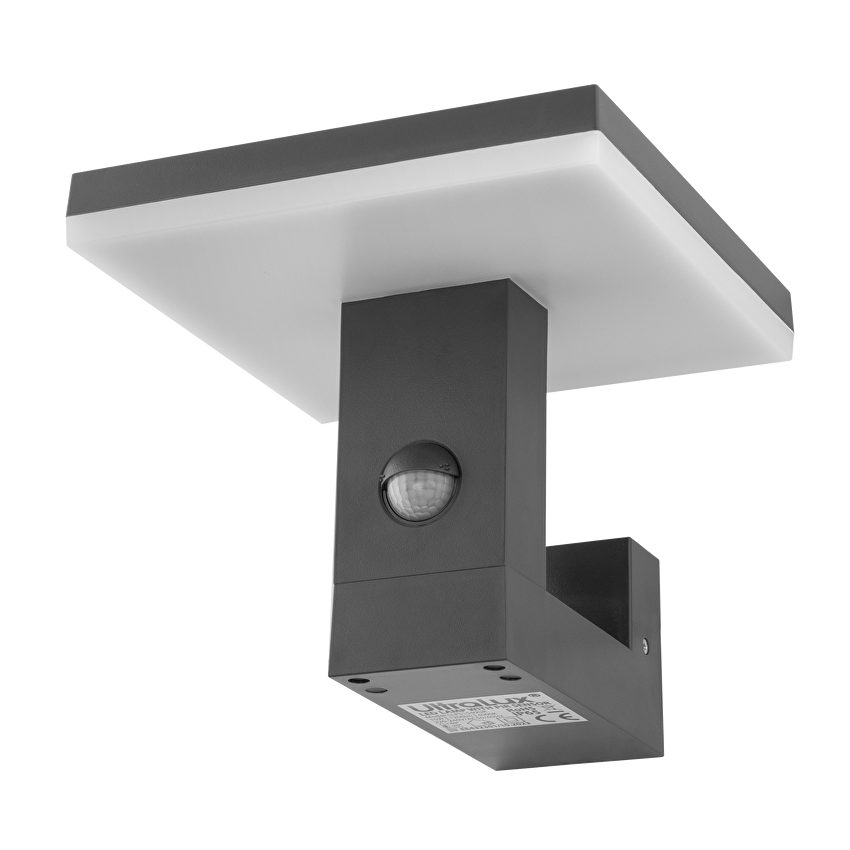 Светодиодна лампа със сензор за движение 15W 4000K, IP65, за стена, сива / LLPS1540GR
