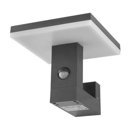 Светодиодна лампа със сензор за движение 15W 4000K, IP65, за стена, сива / LLPS1540GR