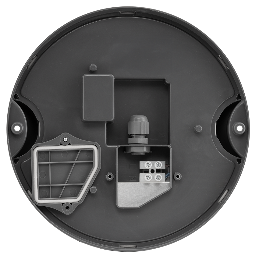 LED плафониера кръг, сива, 11W, 4000K, 220-240V AC, неутрална светлина, IP54 / LBHD1140GR