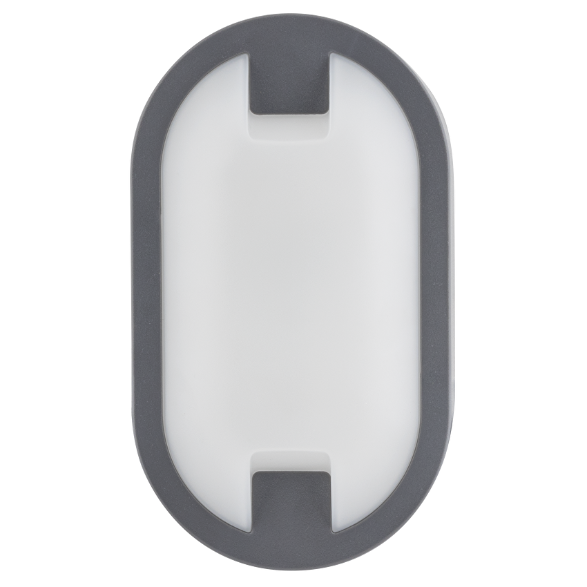 LED плафониера елипса, сива, 15W, 4000K, 220-240V AC, неутрална светлина, IP65 / LBHE1540GR