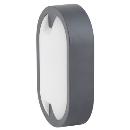 LED плафониера елипса, сива, 15W, 4000K, 220-240V AC, неутрална светлина, IP65 / LBHE1540GR