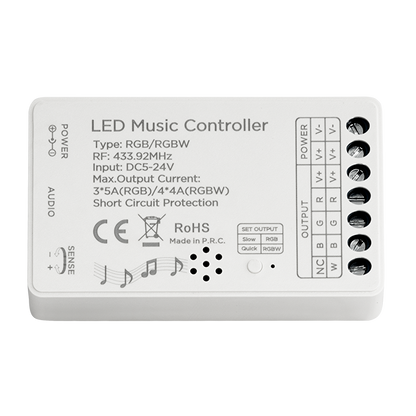 RF Аудио контролер за RGB/RGBW LED осветление 16А, 5-24V DC / RGBWRF15MC