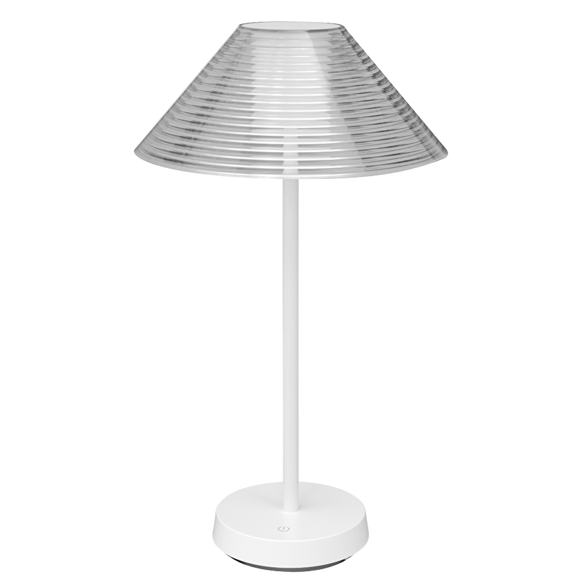 LED димираща презареждаема настолна лампа 1.5W, 3000K, IP44, бяла / DNLB153W