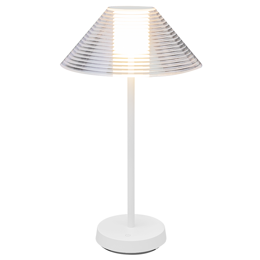 LED димираща презареждаема настолна лампа 1.5W, 3000K, IP44, бяла / DNLB153W