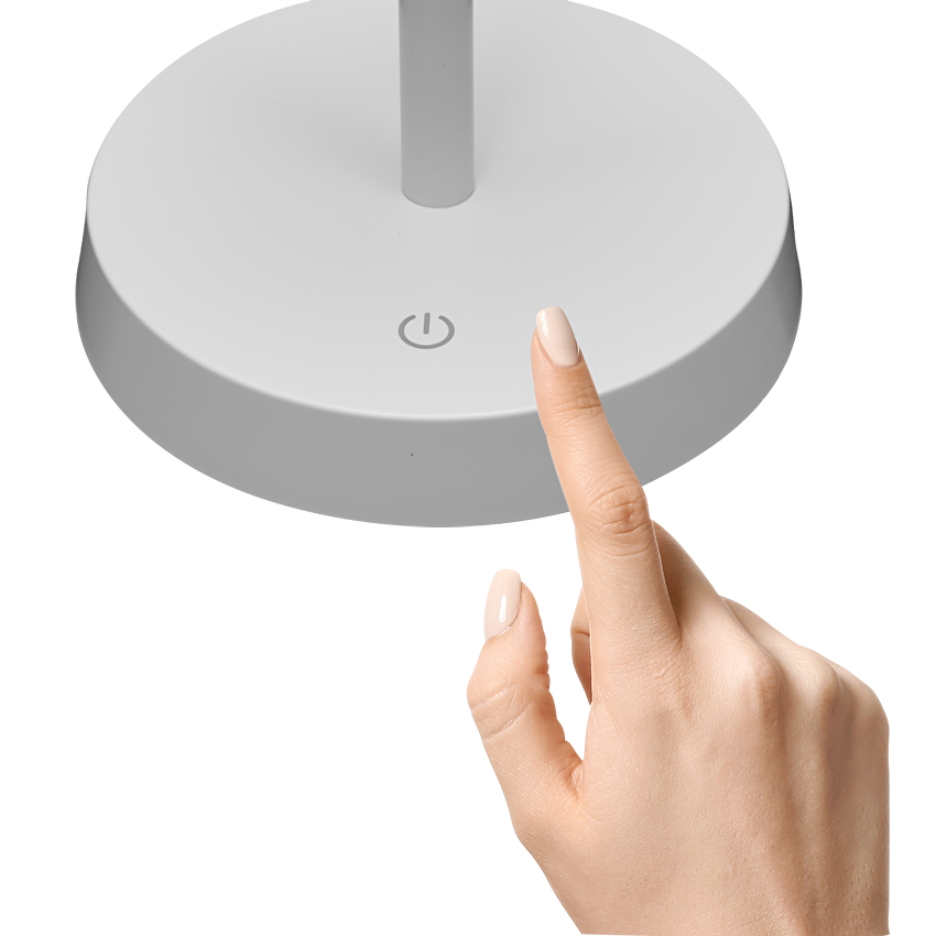 LED димираща презареждаема настолна лампа 2.3W, 3000K, IP44, бяла / DNLB233W