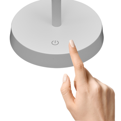 LED димираща презареждаема настолна лампа 2.3W, 3000K, IP44, бяла / DNLB233W