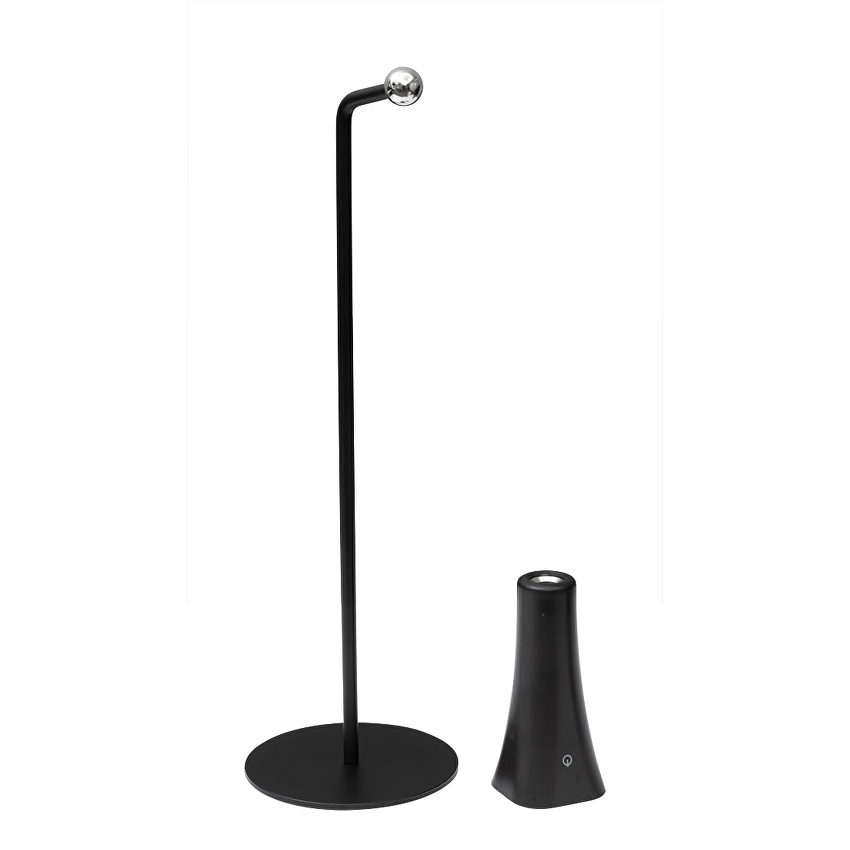 LED димираща презареждаема магнитна настолна лампа 3W, 4000K, IP20, черна / MNLB34B