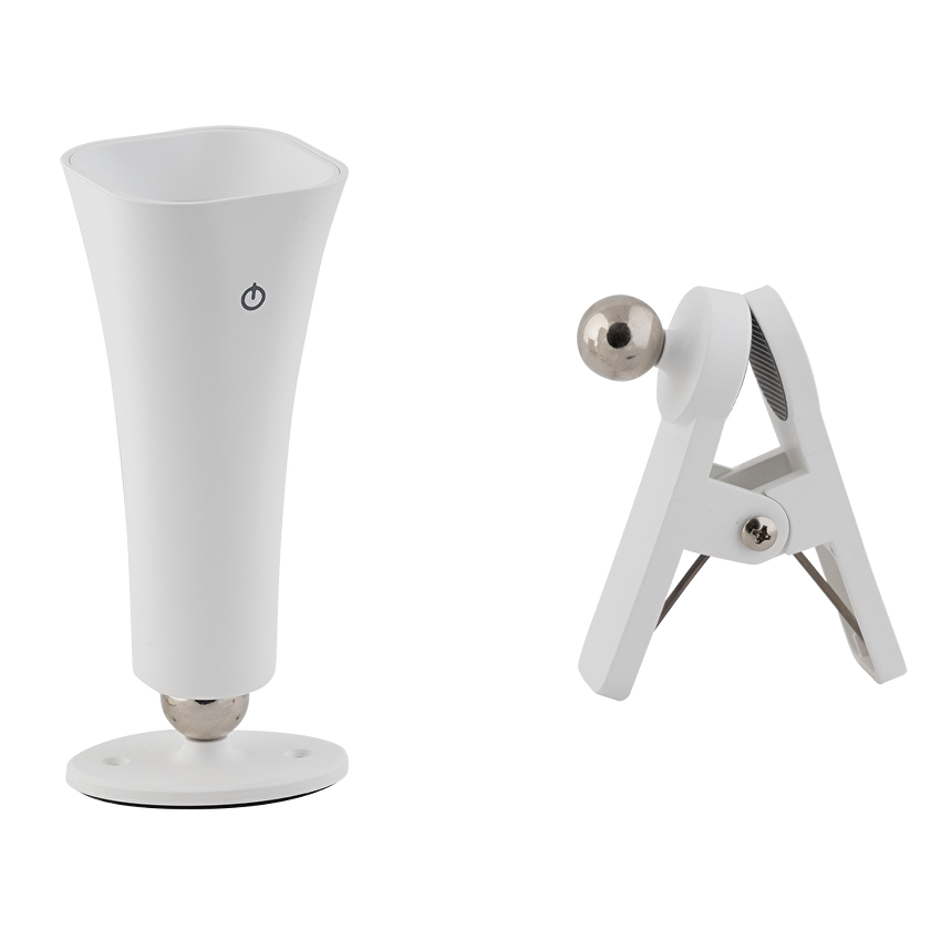 LED димираща презареждаема магнитна настолна лампа 3W, 4000K, IP20, бяла / MNLB34W