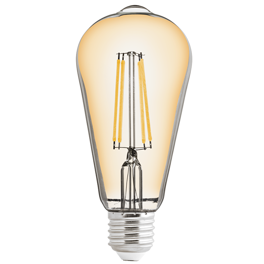 LED filament COB лампа крушка, димираща, 8W, E27, 2500K, 220-240V AC, амбър/LFST82725D