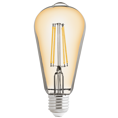 LED filament COB лампа крушка, димираща, 8W, E27, 2500K, 220-240V AC, амбър/LFST82725D