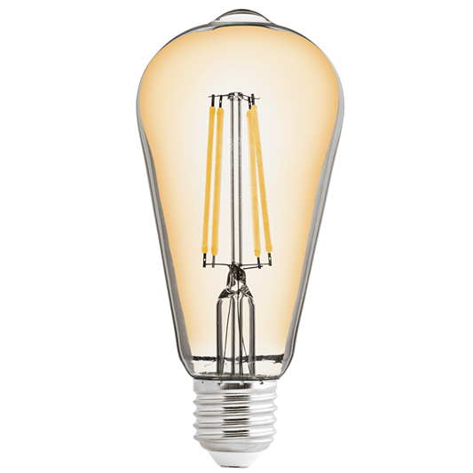 LED filament COB лампа крушка, димираща, 8W, E27, 2500K, 220-240V AC, амбър/LFST82725D