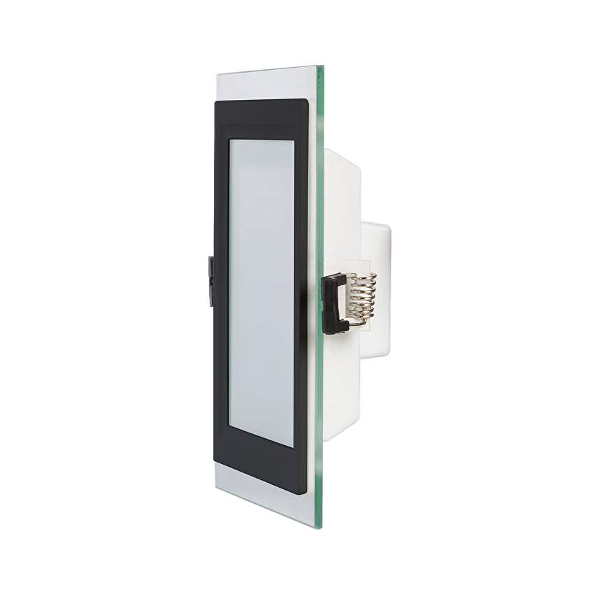 LED стъклен панел за вграждане, квадрат, 18W, 4200K, 220-240V AC, IP44, черен ринг / LPSG1842BL