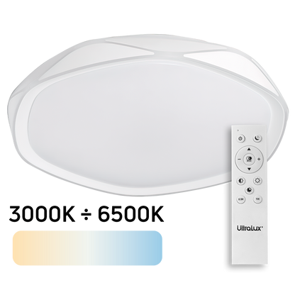 LED димираща CCT плафониера с дистанционно управление, бяла, max. 72W, 3000K-6500К, 220-240V AC, кръг, IP20 / SPL5B72RC