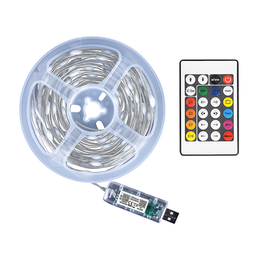 LED USB амбиентно осветление 1W/m, RGB, 5V DC, SMD3939, 10m, 10 LEDs/m, IP65 / LSG510USB