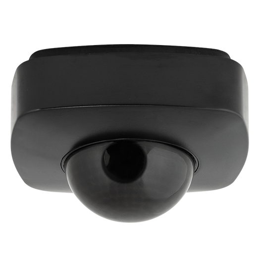 PIR сензор за движение и присъствие за открит монтаж с черна леща, 360°, 10m, IP65, черен / PSD65BE