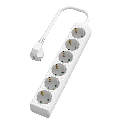 Разклонител с 6 Шуко гнезда, 5 метра, бял / R65W