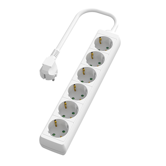 Разклонител с 6 Шуко гнезда, 5 метра, бял / R65W