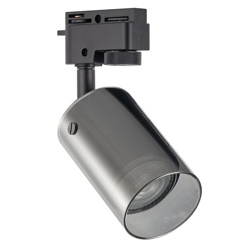 Тяло за релсов монтаж, стъклено, двупроводно, GU10, 220-240V AC, IP20, черно  RPG2B