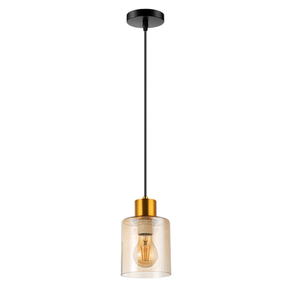 Висящо осветително тяло, стъклено, 1m, E27, 220-240V AC, злато / RPGE27G