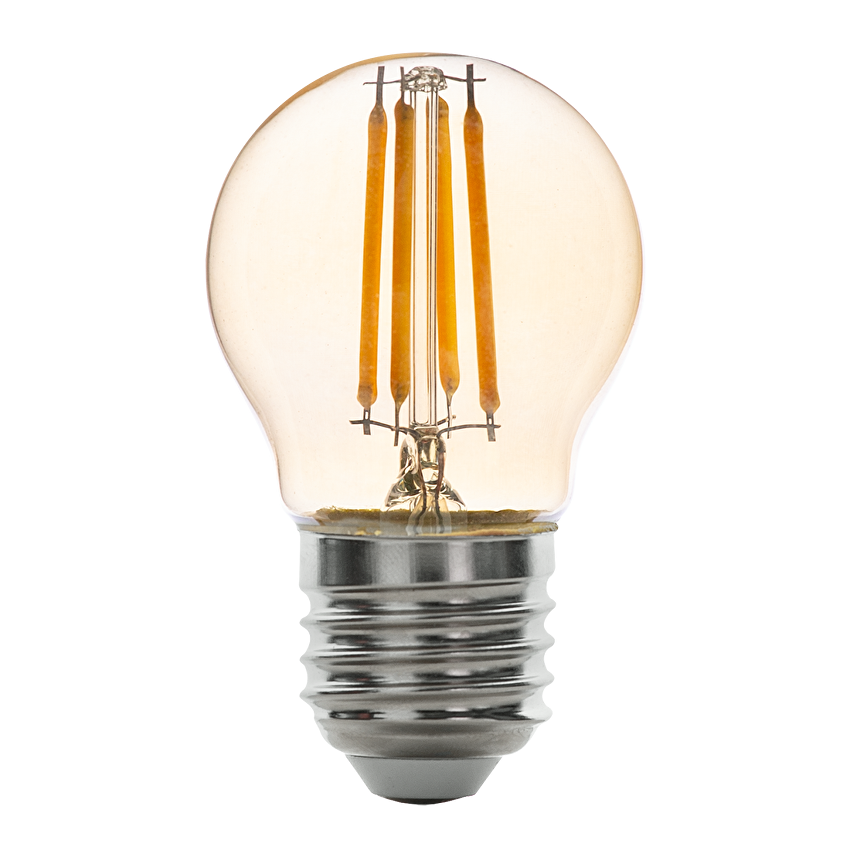 LED filament лампа топка, димираща, 4W, E27, 1800K, 220-240V AC, амбър/LFG42718D