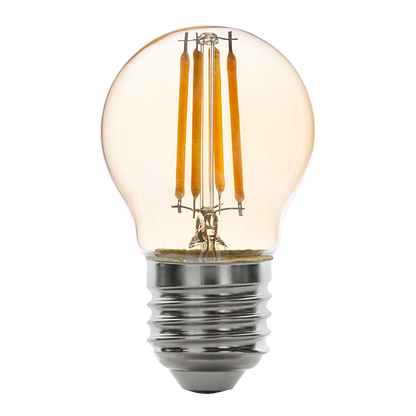 LED filament лампа топка, димираща, 4W, E27, 1800K, 220-240V AC, амбър/LFG42718D