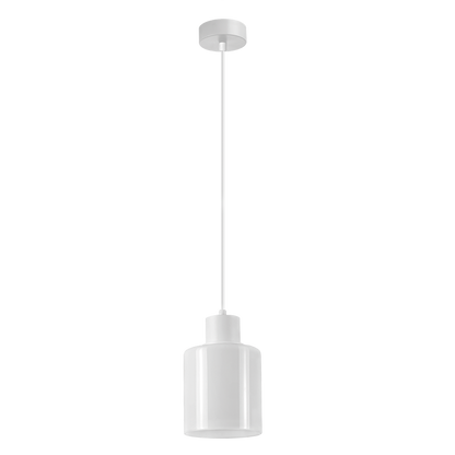 Висящо осветително тяло, стъклено, 1m, E27, 220-240V AC, бяло / RPGE27W
