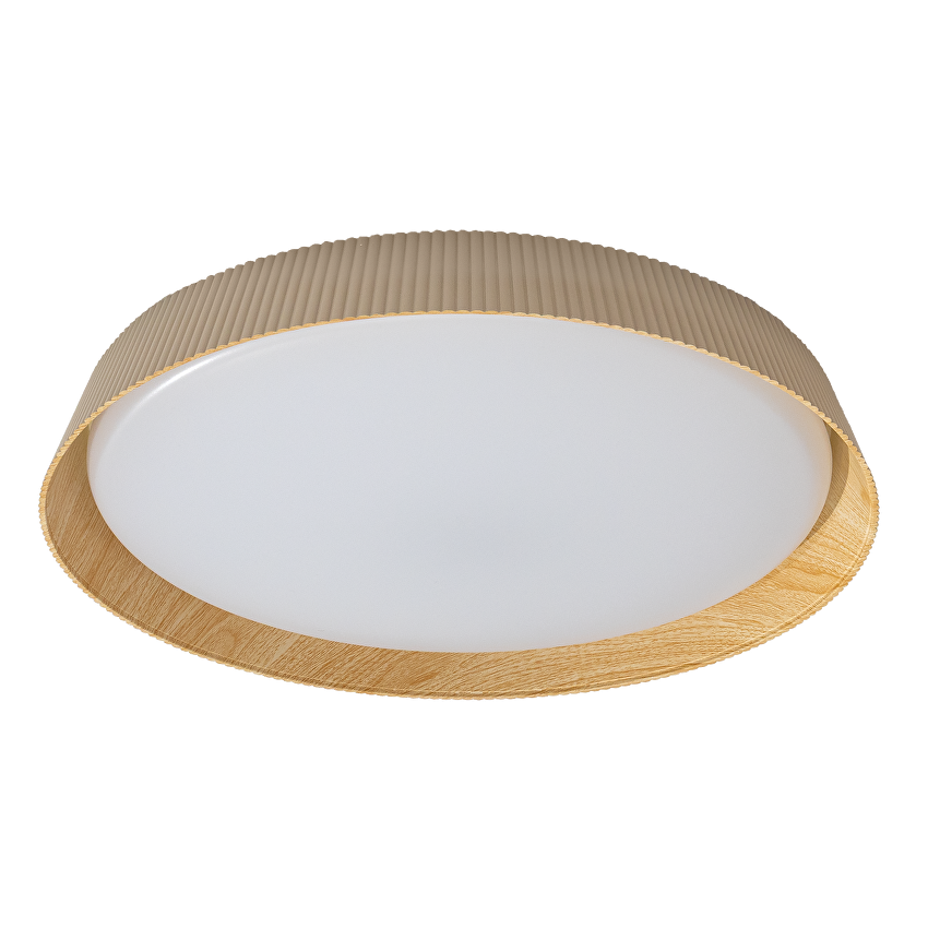 LED димираща ССТ плафониера с дистанционно управление бежов/дърво, max.72W, 3000K-6000К, 220-240V AC, кръг, IP20 / SPL2L72RC