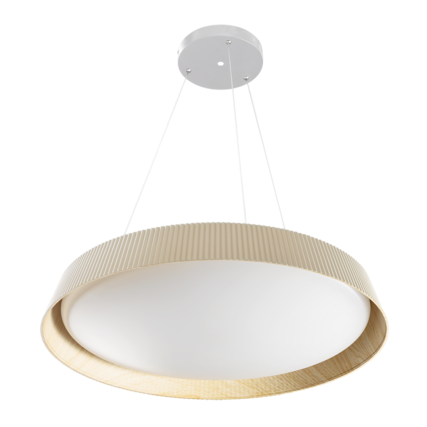 LED димираща ССТ плафониера с дистанционно управление бежов/дърво, max.72W, 3000K-6000К, 220-240V AC, кръг, IP20 / SPL2L72RC