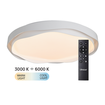 LED димираща ССТ плафониера с дистанционно управление бял, max.72W, 3000K-6000К, 220-240V AC, кръг, IP20 / SPL3L72RC