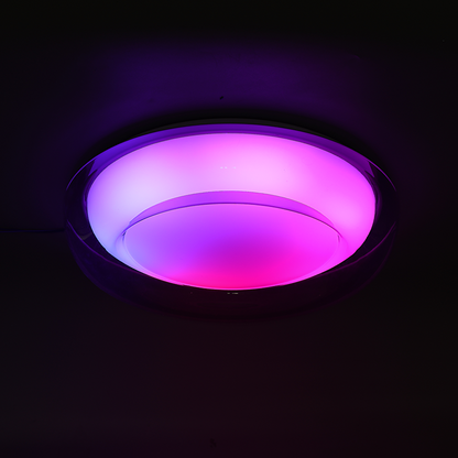 LED димираща ССТ+RGB плафониера с дистанционно управление, опушен кварц, 28W+5W, 3000K-6000К, 220-240V AC, кръг, IP20 / SPL5LVDRC