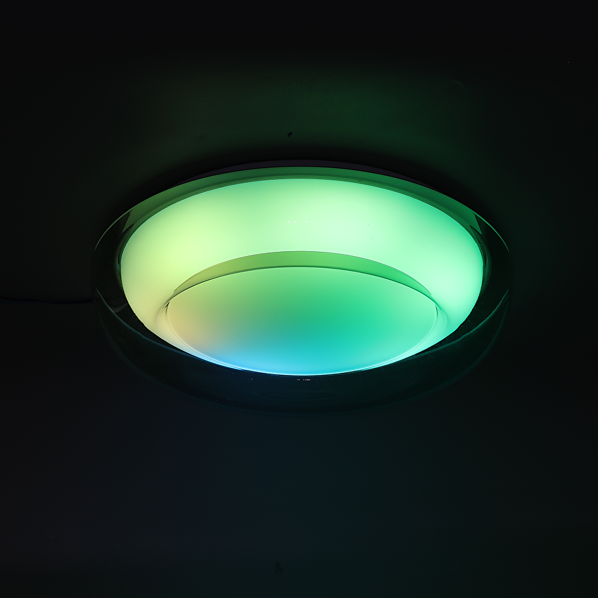 LED димираща ССТ+RGB плафониера с дистанционно управление, опушен кварц, 28W+5W, 3000K-6000К, 220-240V AC, кръг, IP20 / SPL5LVDRC