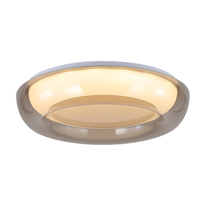 LED димираща ССТ+RGB плафониера с дистанционно управление, опушен кварц, 28W+5W, 3000K-6000К, 220-240V AC, кръг, IP20 / SPL5LVDRC