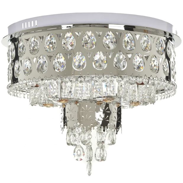 Плафониера Aisha, хром, led 36w, 3000-6000k+RGB, 4058/500
