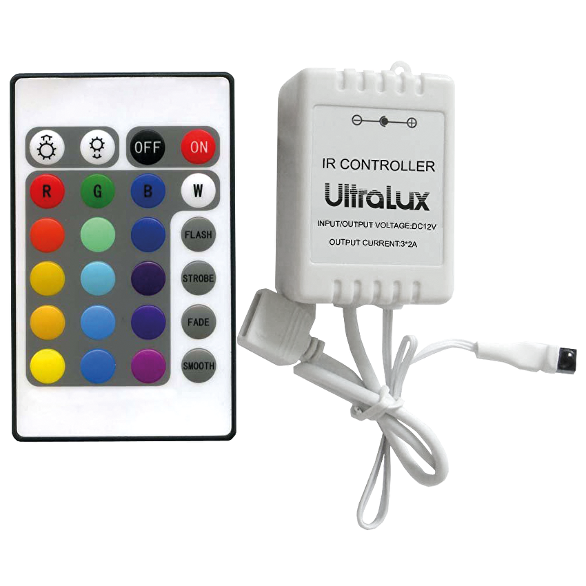 IR контролер за RGB LED осветление 12-24 V DC, 3x2A / RGBIRC24