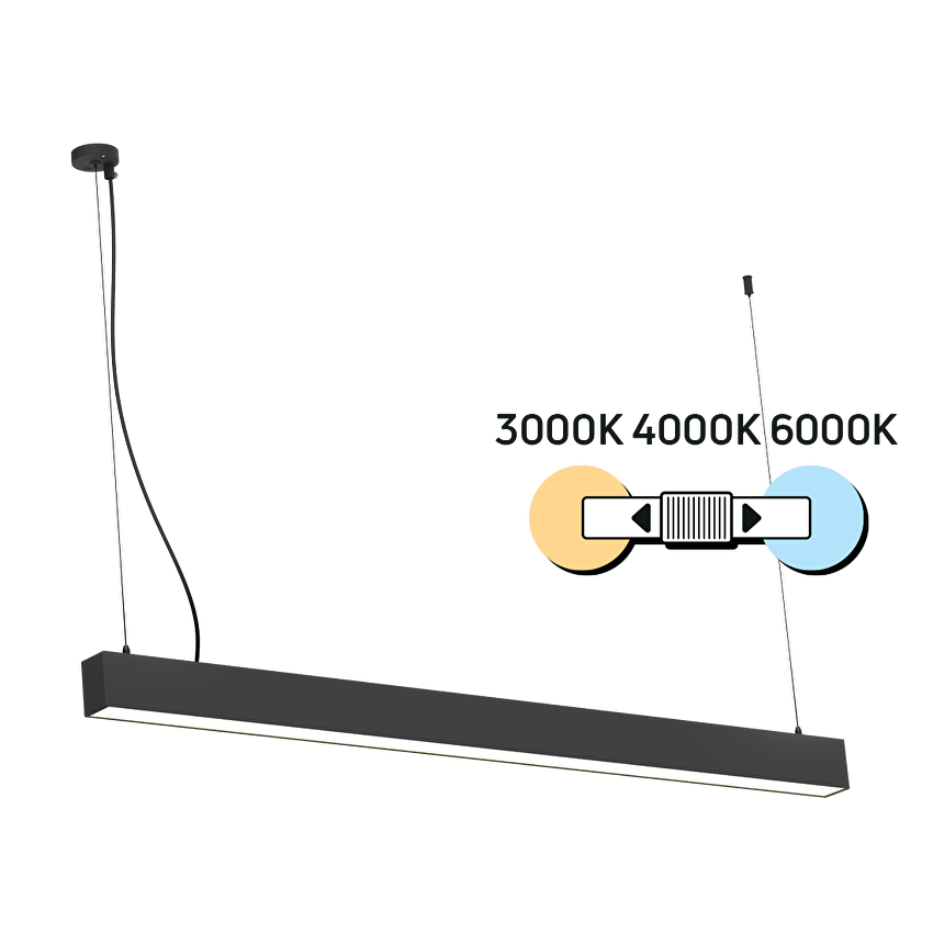 LED CCT линейно осв. тяло, модулно, черно, 1.2m, 40W Арт. № LOLF1240CCT