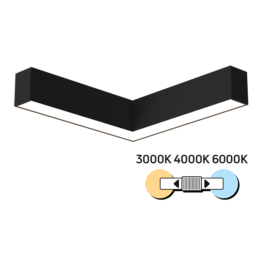 LED L-освeтително тяло, CCT, черно, 20W / LOLFCL20CCT